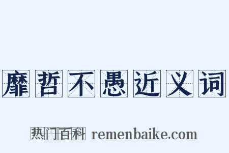 靡哲不愚近义词是什么意思的图片